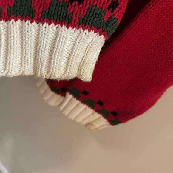 Vintage 90s Cullinane Red Christmas Cottagecore Cardigan Novelty School - Picture 3 of 15